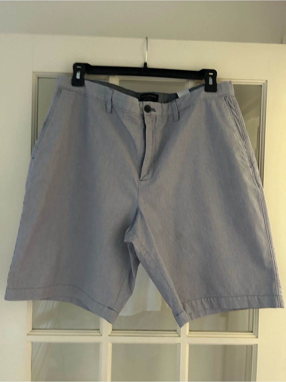 Banana Republic Light Blue Seersucker Flat-Front Shorts